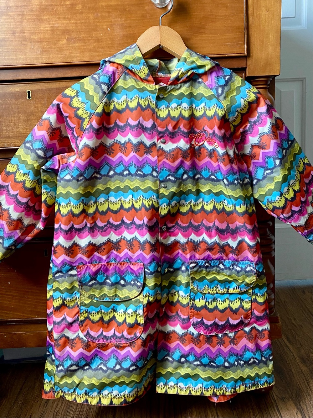 Oilily Girl’s Rainbow Zigzag Raincoat